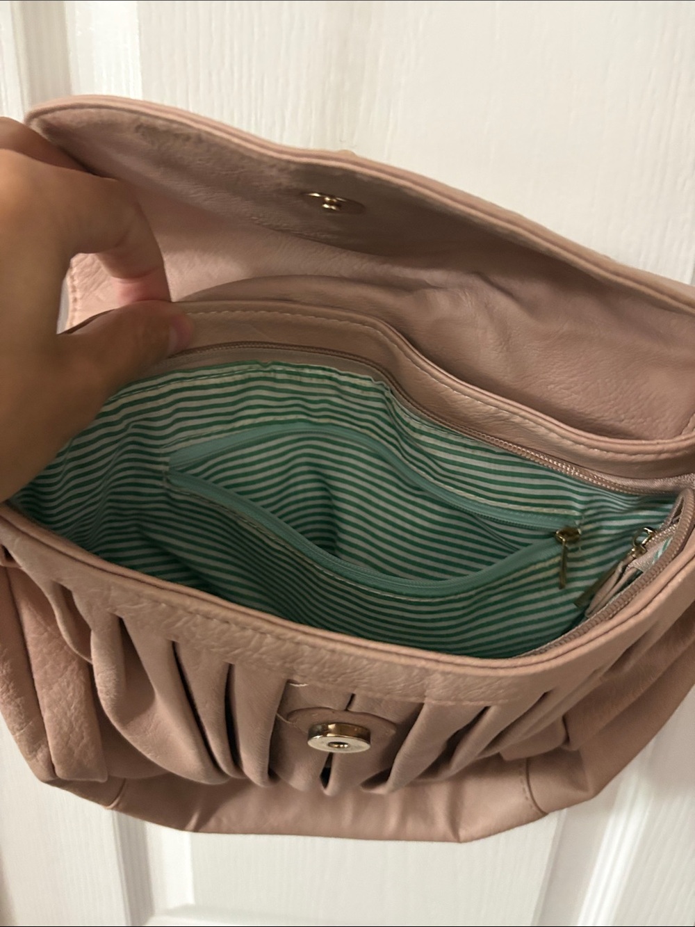 Women’s Tassel Crossbody Bag in Blush Pink - Picture 2 of 2